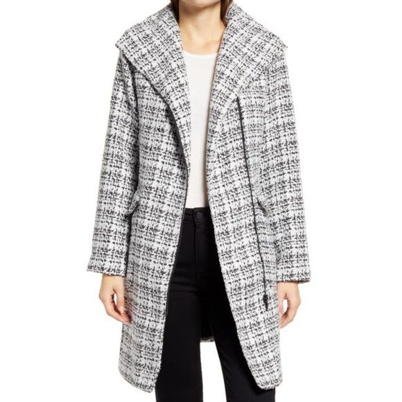 Thechronicle Halogen Asymmetrical Zip Wool Blend Coat NWT Halogen